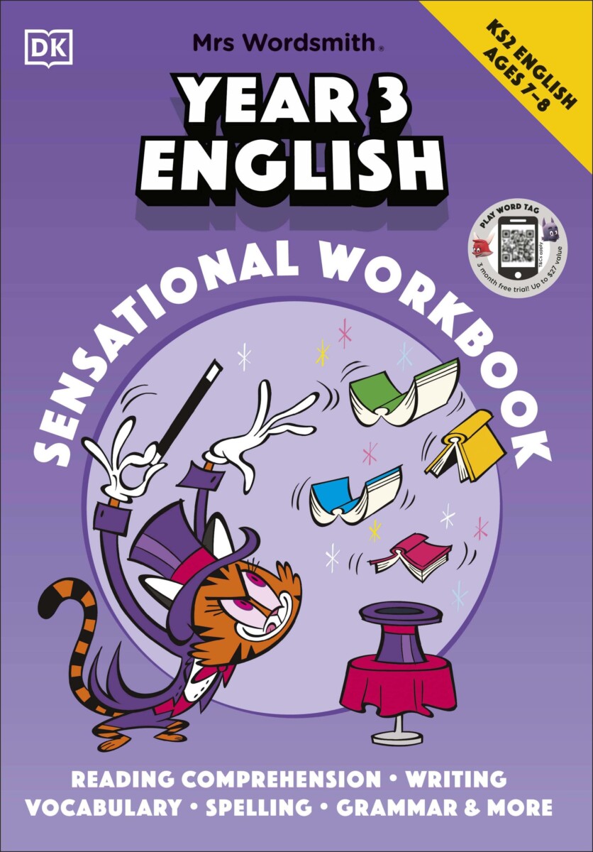 Cover of Mrs Wordsmith Year 3 English Sensational Workbook, an educational book published by DK Children
