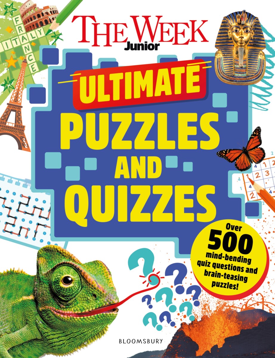 Cover of The Week Junior: Ultimate Puzzles and Quizzes, a children's book published by Bloomsbury Education