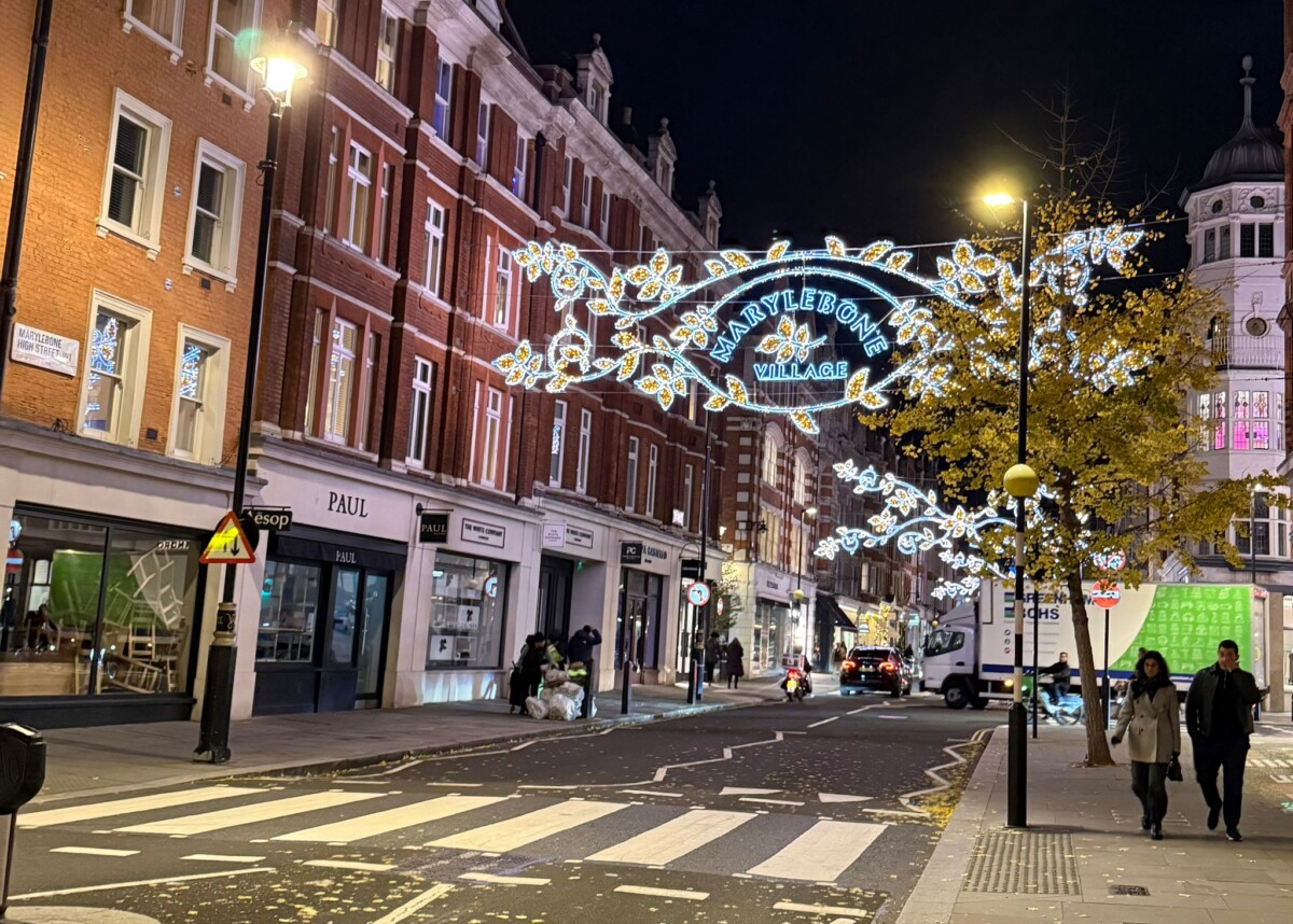 Christmas Lights at Marlebone Village in London